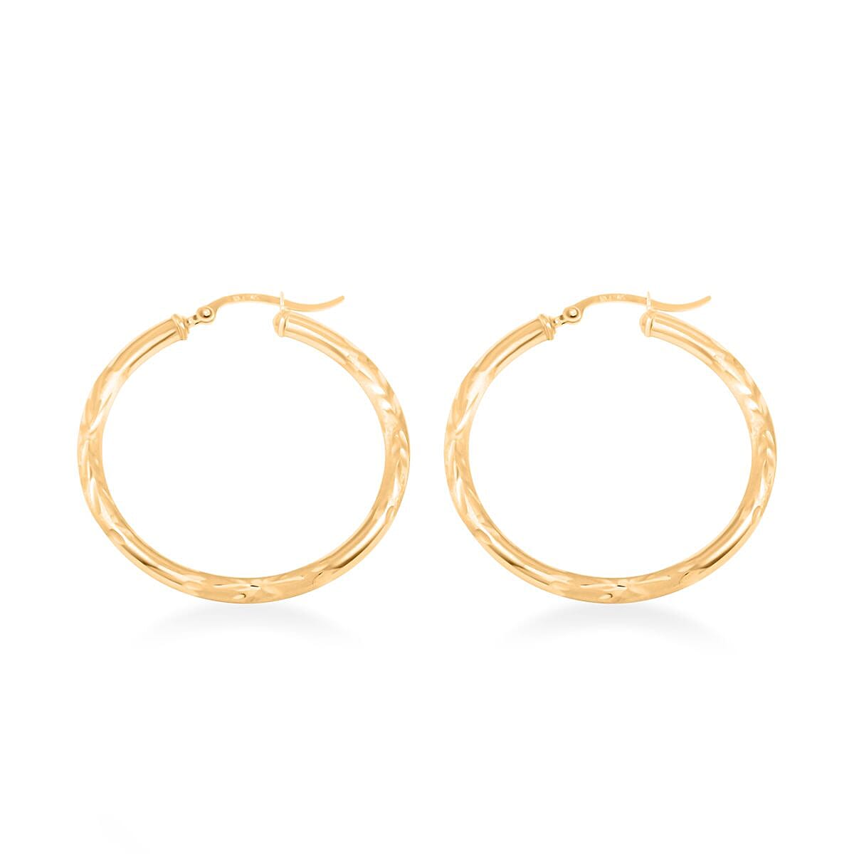37.7x3mm Hoop Earrings in 14K Yellow Gold 2.70 Grams