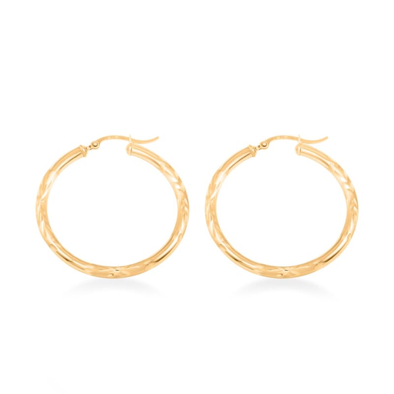 37.7x3mm Hoop Earrings in 14K Yellow Gold 2.70 Grams