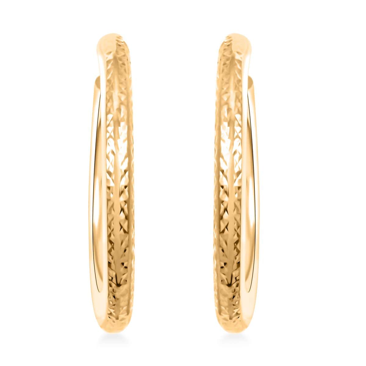 39.5x4mm Hoop Earrings in 14K Yellow Gold 3.30 Grams image number 0