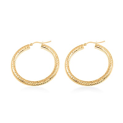39.5x4mm Hoop Earrings in 14K Yellow Gold 3.30 Grams