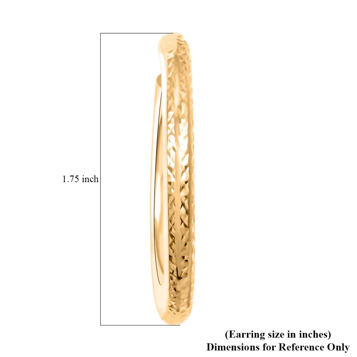 39.5x4mm Hoop Earrings in 14K Yellow Gold 3.30 Grams image number 4