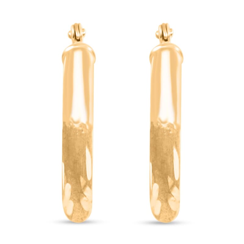 14K Yellow Gold 18.9x2.9mm Hoop Earrings 1.20 Grams