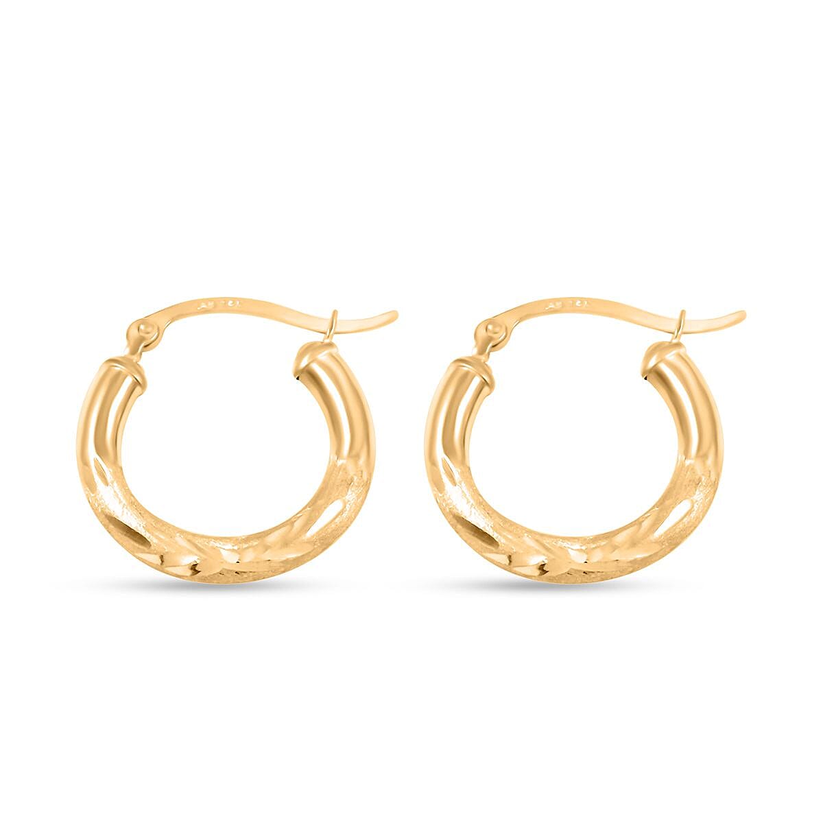 14K Yellow Gold 18.9x2.9mm Hoop Earrings 1.20 Grams