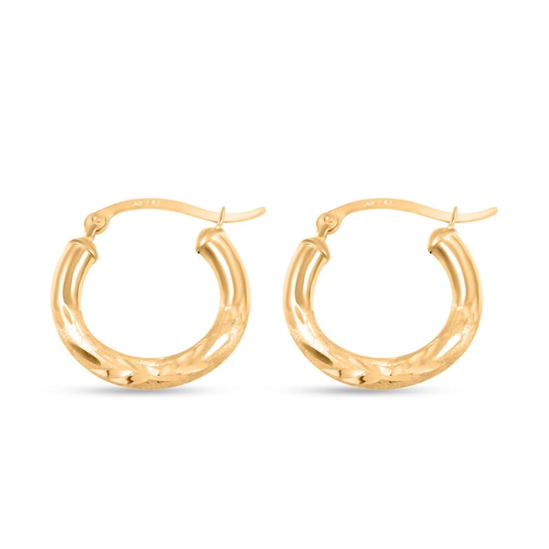 14K Yellow Gold 18.9x2.9mm Hoop Earrings 1.20 Grams