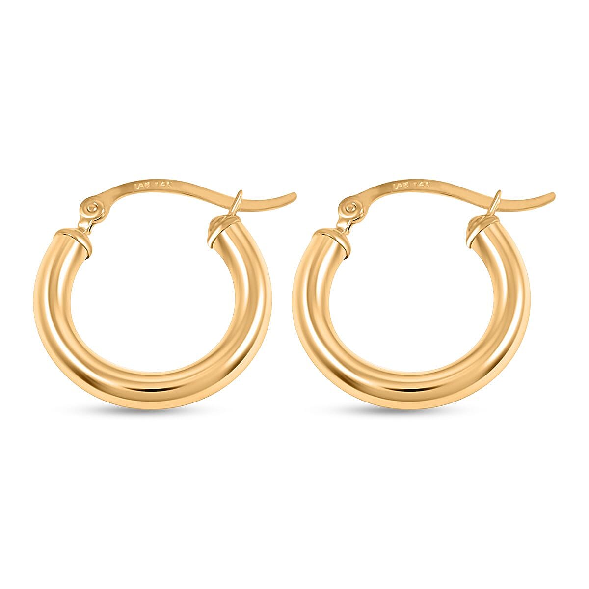 14K Yellow Gold 18.8x2.9mm Hoop Earrings 1.30 Grams