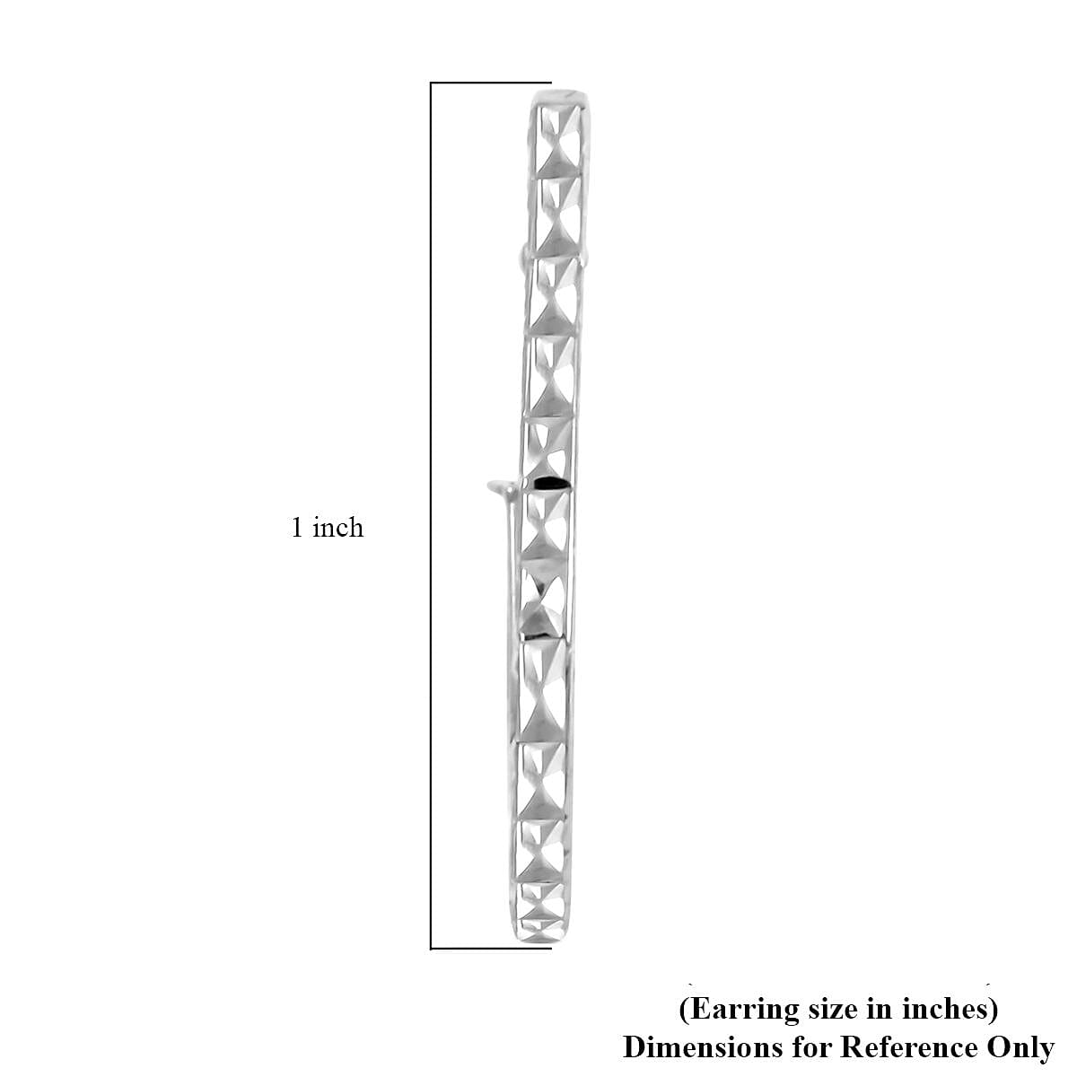 14K White Gold Square Hoop Earrings 1.30 Grams