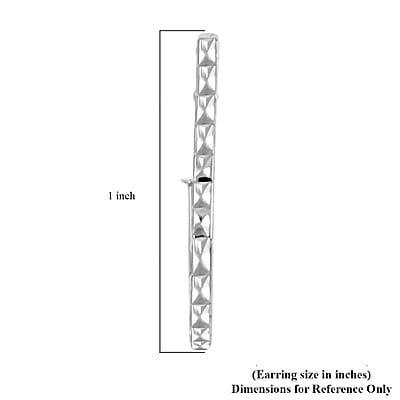 14K White Gold Square Hoop Earrings 1.30 Grams