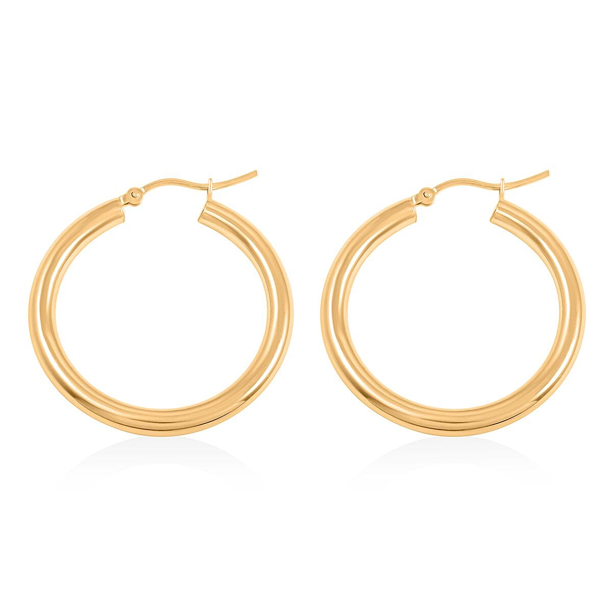 14K Yellow Gold 30.4x2.9mm Hoop Earrings 2.60 Grams