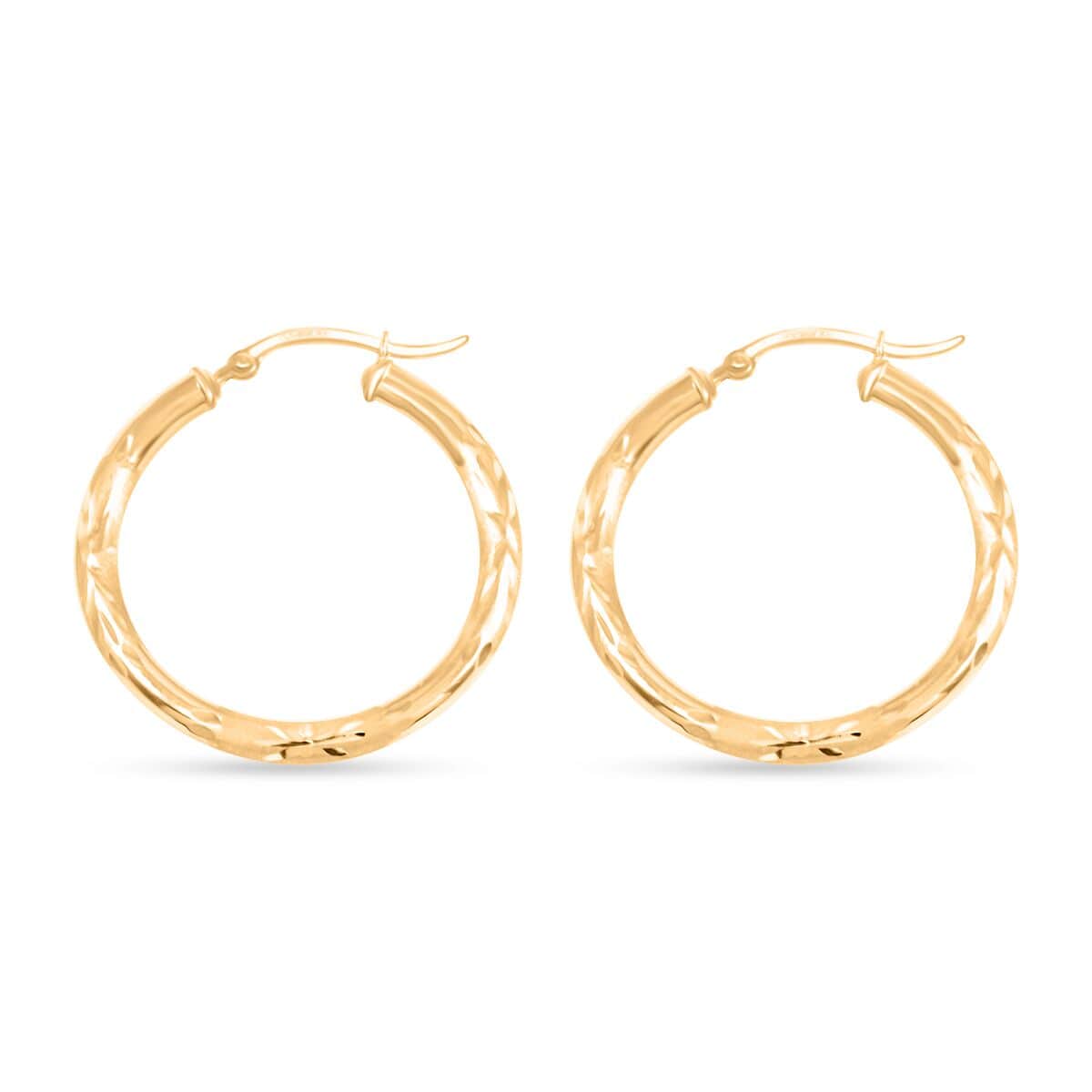 14K Yellow Gold 31.7x2.9 mm Hoop Earrings 2.70 Grams image number 3