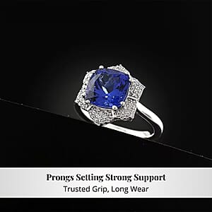 Certified and Appraised Rhapsody AAAA Tanzanite and E-F VS Diamond 4.25 ctw Ring in 950 Platinum (Size 6.5) 7.65 Grams