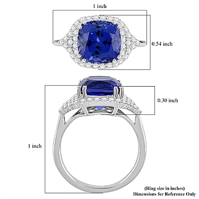 Certified & Appraised Rhapsody 950 Platinum AAAA Tanzanite, Diamond (E-F, VS) (0.60 cts) Ring (Size 11.0) (8.15 g) 6.00 ctw
