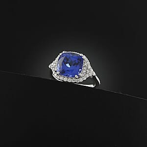Certified & Appraised Rhapsody 950 Platinum AAAA Tanzanite, Diamond (E-F, VS) (0.60 cts) Ring (Size 8.5) (8.15 g) 6.00 ctw