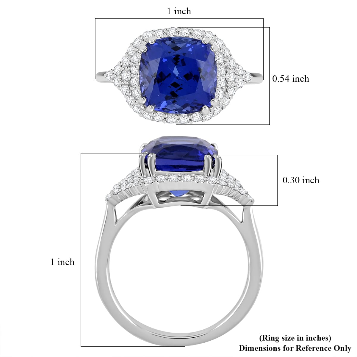 Serengeti Song Certified & Appraised Rhapsody AAAA Tanzanite and E-F VS Diamond 6.00 ctw Ring in 950 Platinum (Size 9.0) 8.15 Grams image number 5