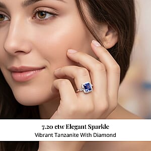 Certified & Appraised Rhapsody AAAA Tanzanite and E-F VS Diamond 4.00 ctw Ring in 950 Platinum (Size 10.0) 7.20 Grams