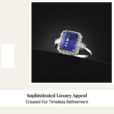 Certified & Appraised Rhapsody AAAA Tanzanite and E-F VS Diamond 4.00 ctw Ring in 950 Platinum (Size 10.0) 7.20 Grams