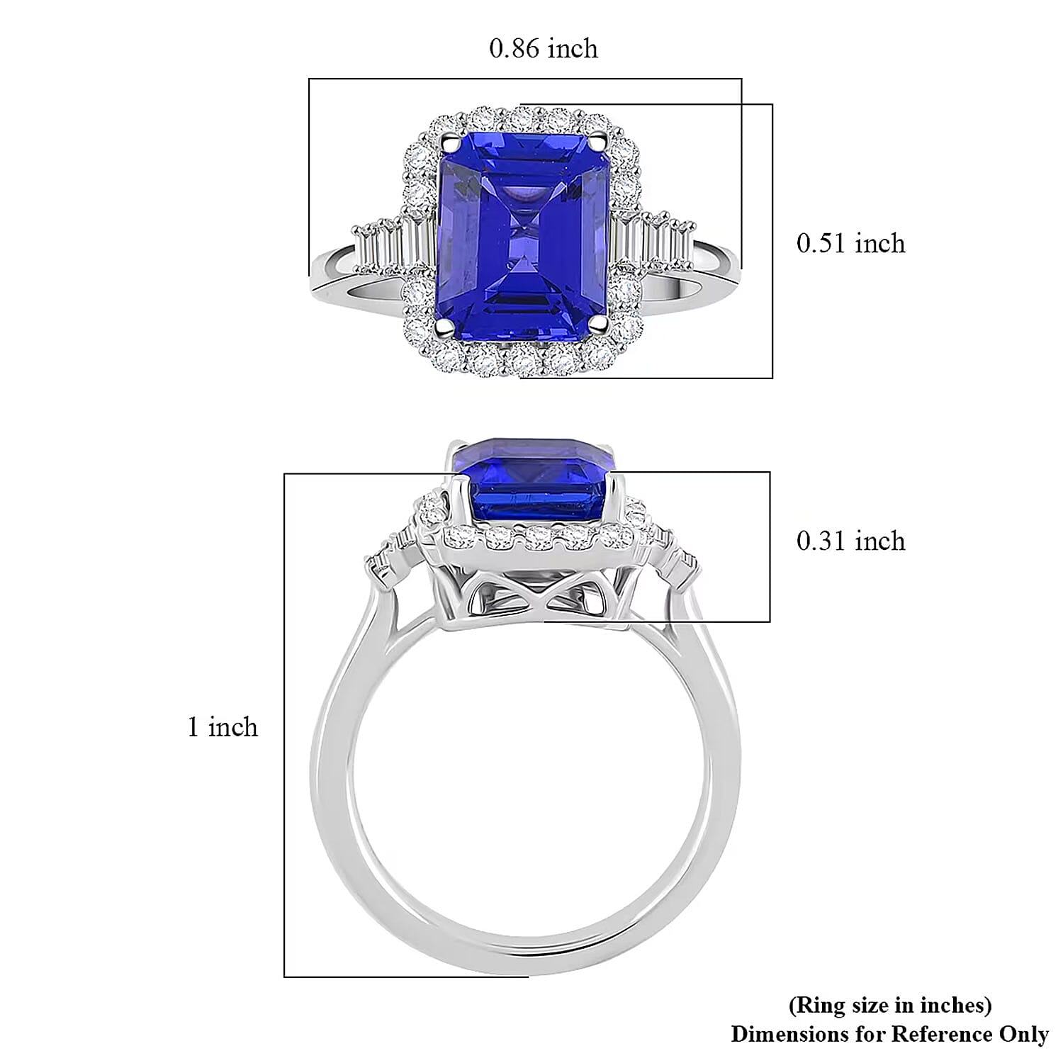 Certified & Appraised Rhapsody AAAA Tanzanite and E-F VS Diamond 4.00 ctw Ring in 950 Platinum (Size 10.0) 7.20 Grams