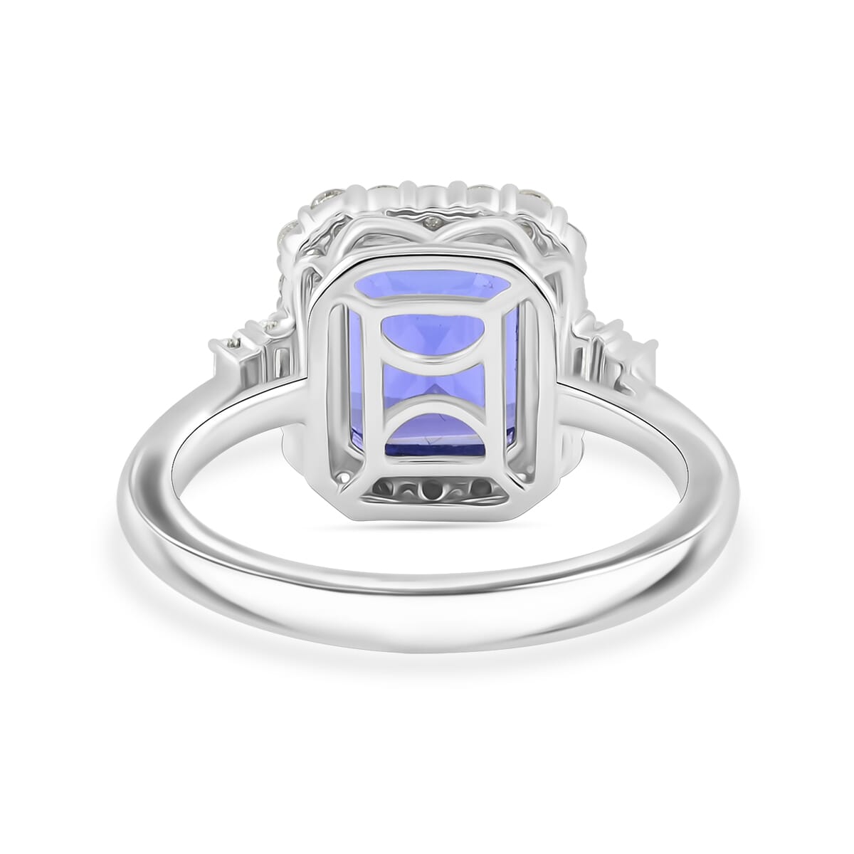 Certified & Appraised Rhapsody AAAA Tanzanite and E-F VS Diamond 4.00 ctw Ring in 950 Platinum (Size 6.0) 7.20 Grams image number 4