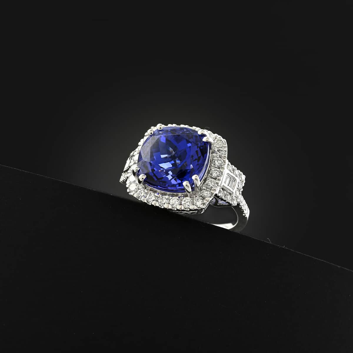 Doorbuster Certified & Appraised Rhapsody AAAA Tanzanite and E-F VS Diamond 8.00 ctw Ring in 950 Platinum (Size 10.0) 9.68 Grams (Del. in 7-10 Days)  image number 1