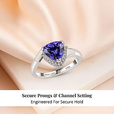 Exclusive Vault Collection Certified & Appraised Rhapsody AAAA Tanzanite and E-F VS Diamond 8.00 ctw Ring in 950 Platinum (Size 10.0) 9.68 Grams