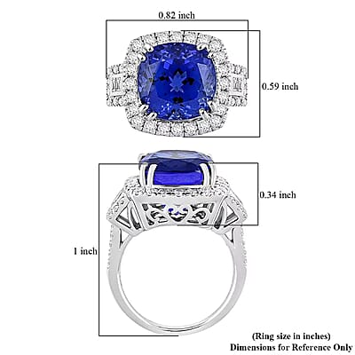 Exclusive Vault Collection Certified & Appraised Rhapsody AAAA Tanzanite and E-F VS Diamond 8.00 ctw Ring in 950 Platinum (Size 10.0) 9.68 Grams