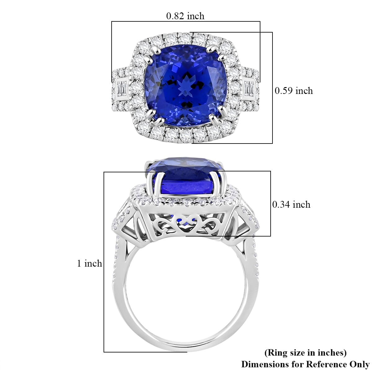 Certified & Appraised Rhapsody AAAA Tanzanite and E-F VS Diamond 8.00 ctw Ring in 950 Platinum (Size 9.0) 9.68 Grams image number 5