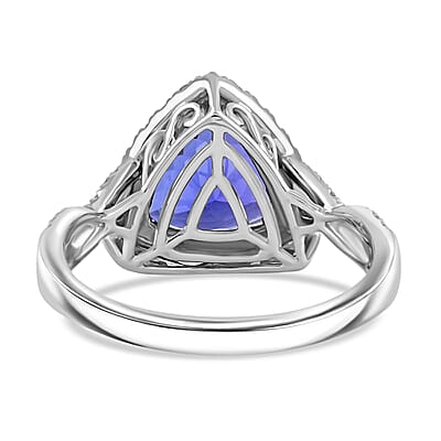 Certified & Appraised Rhapsody AAAA Tanzanite and E-F VS Diamond 4.50 ctw Ring in 950 Platinum (Size 10.0) 7.35 Grams