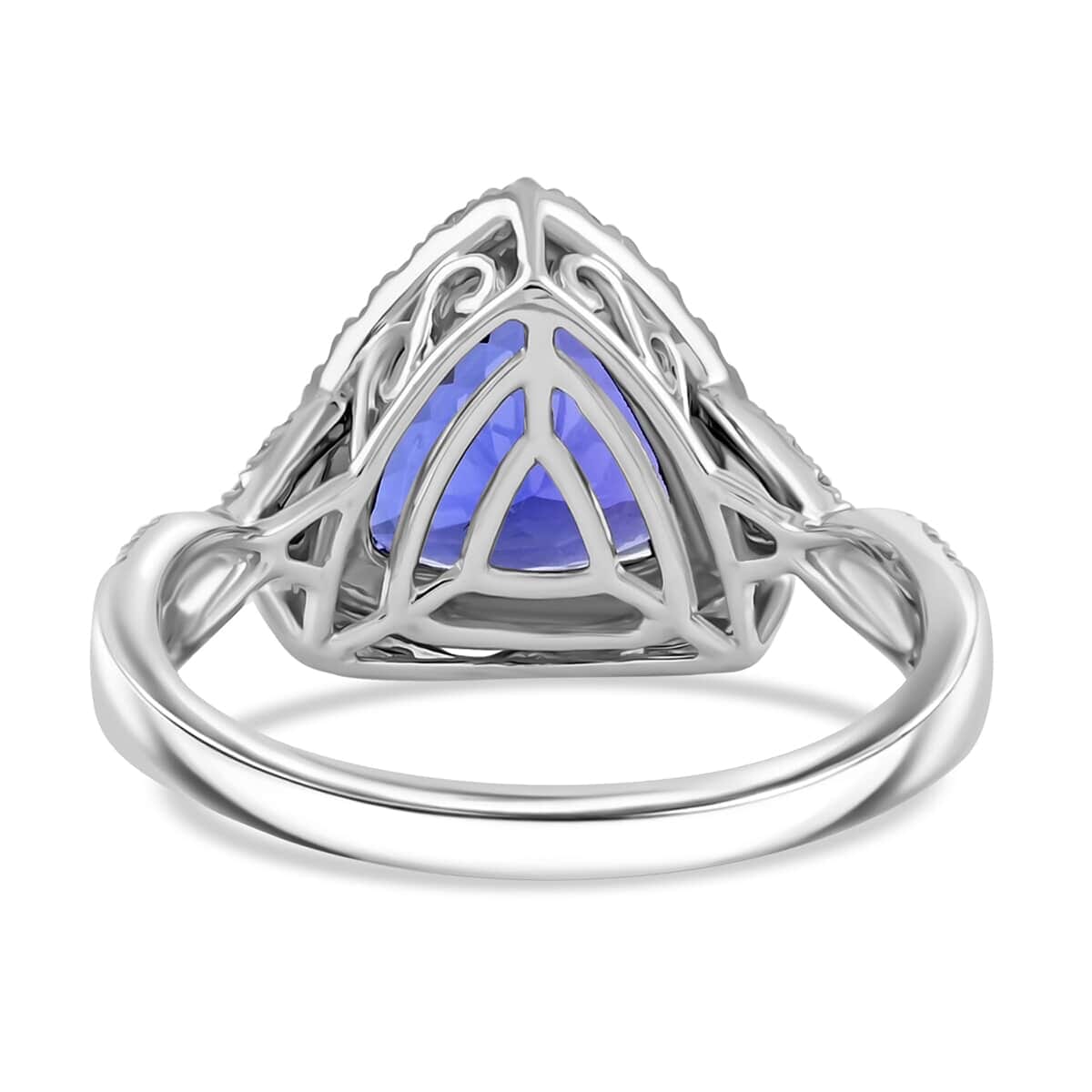 Doorbuster Certified & Appraised Rhapsody 950 Platinum AAAA Tanzanite, Diamond (E-F, VS) (0.57 cts) Ring (Size 9.5) (7.35 g) 4.50 ctw image number 4
