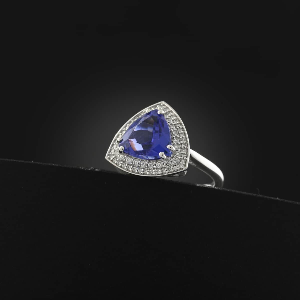 Certified & Appraised Rhapsody AAAA Tanzanite and E-F VS Diamond 3.50 ctw Ring in 950 Platinum (Size 10.0) 6.80 Grams image number 1