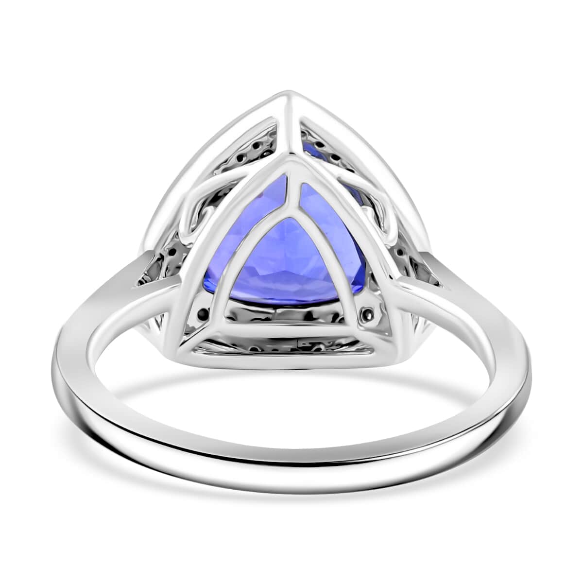 Certified & Appraised Rhapsody AAAA Tanzanite and E-F VS Diamond 3.50 ctw Ring in 950 Platinum (Size 10.0) 6.80 Grams image number 4