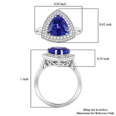 Certified & Appraised Rhapsody AAAA Tanzanite and E-F VS Diamond 3.50 ctw Ring in 950 Platinum (Size 10.0) 6.80 Grams
