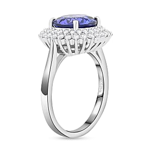 Certified & Appraised Rhapsody AAAA Tanzanite and E-F VS Diamond 4.25 ctw Ring in 950 Platinum (Size 10.0) 7.60 Grams