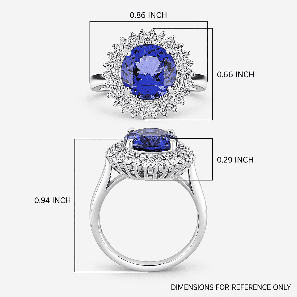 Certified & Appraised Rhapsody 950 Platinum AAAA Tanzanite, Diamond (E-F, VS) (0.55 cts) Ring (Size 5.0) (7.60 g) 4.25 ctw