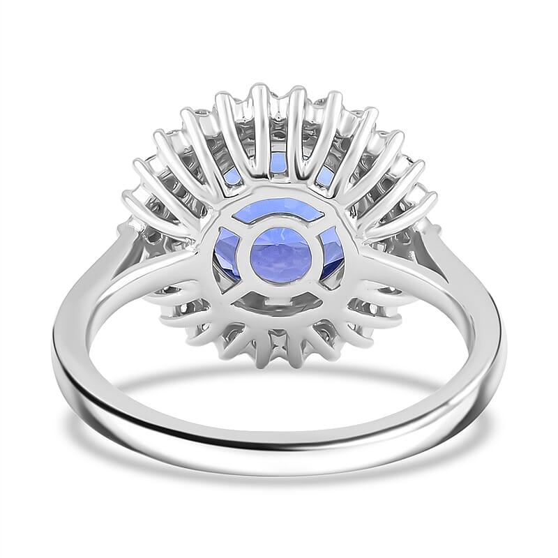 Certified & Appraised Rhapsody AAAA Tanzanite and E-F VS Diamond 4.25 ctw Ring in 950 Platinum (Size 6.0) 7.60 Grams