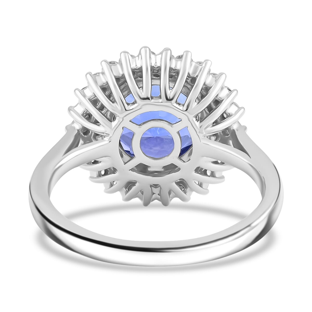 Certified & Appraised Rhapsody AAAA Tanzanite and E-F VS Diamond 4.25 ctw Ring in 950 Platinum (Size 8.0) 7.60 Grams image number 4