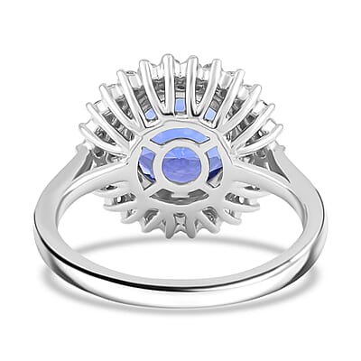 Certified & Appraised Rhapsody AAAA Tanzanite and E-F VS Diamond 4.25 ctw Ring in 950 Platinum (Size 8.0) 7.60 Grams