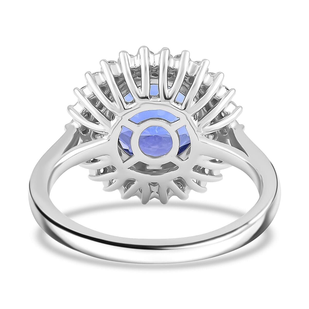 Doorbuster Certified & Appraised Rhapsody 950 Platinum AAAA Tanzanite, Diamond (E-F, VS) (0.55 cts) Ring (Size 8.5) (7.60 g) 4.25 ctw image number 4