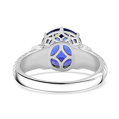 Certified and Appraised Rhapsody AAAA Tanzanite and E-F VS Diamond 4.75 ctw Ring in 950 Platinum (Size 10.0) 8.35 Grams