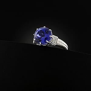 Rhapsody AAAA Tanzanite and E-F VS Diamond 4.75 ctw Ring in 950 Platinum (Size 7.0) 8.35 Grams