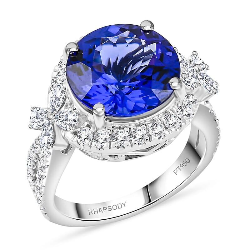 Fujimori Vault Collection Rhapsody AAAA Tanzanite, Diamond Ring in 950 Platinum 7.10 ctw (Size 10.0)