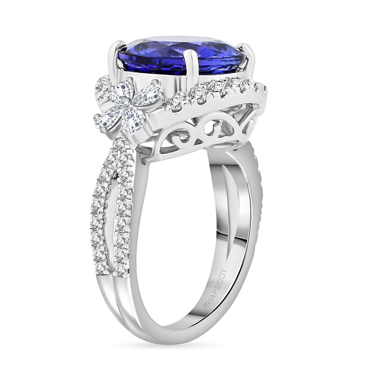 Fujimori Vault Collection Rhapsody AAAA Tanzanite, Diamond Ring in 950 Platinum 7.10 ctw (Size 10.0)