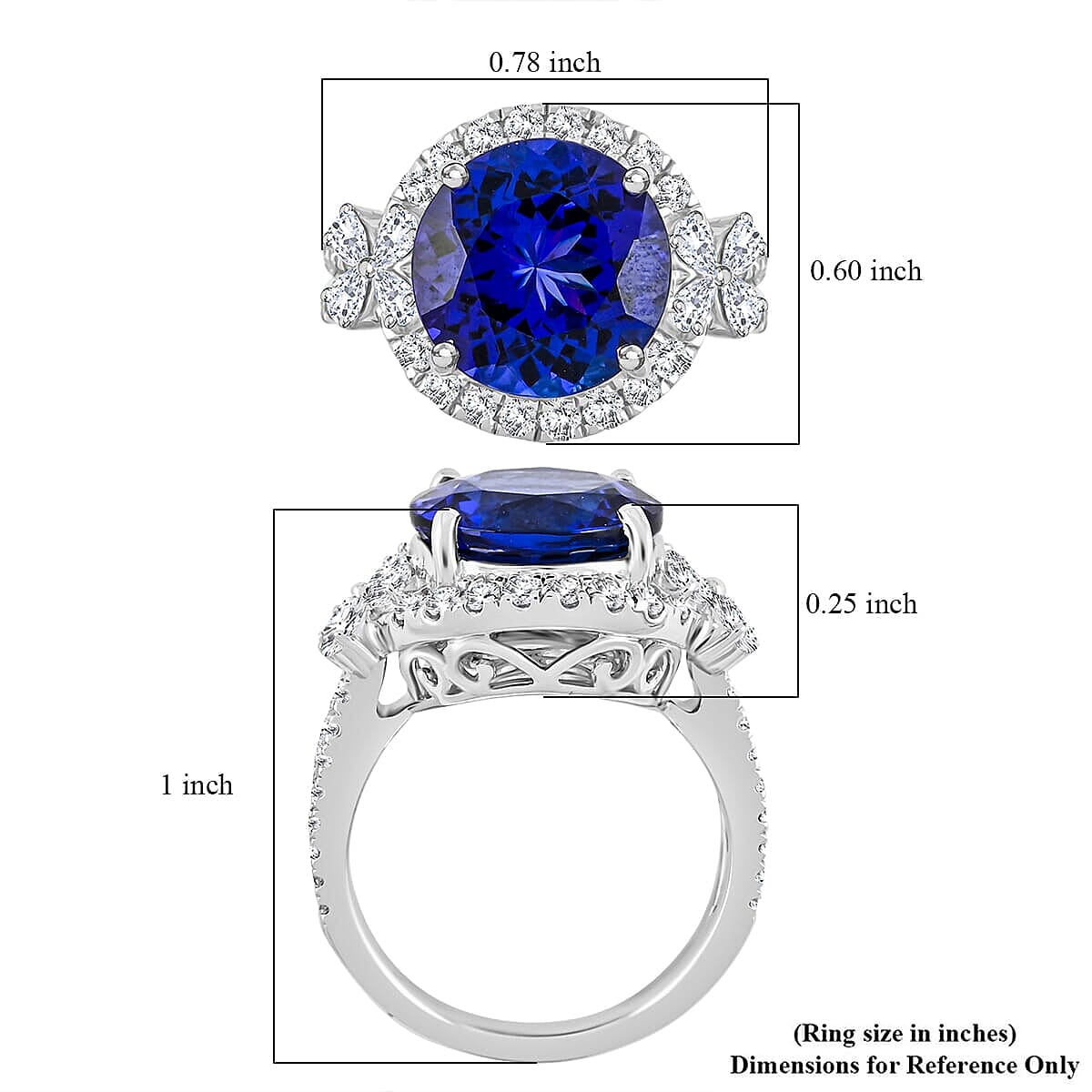 Fujimori Vault Collection Rhapsody AAAA Tanzanite, Diamond Ring in 950 Platinum 7.10 ctw (Size 10.0)