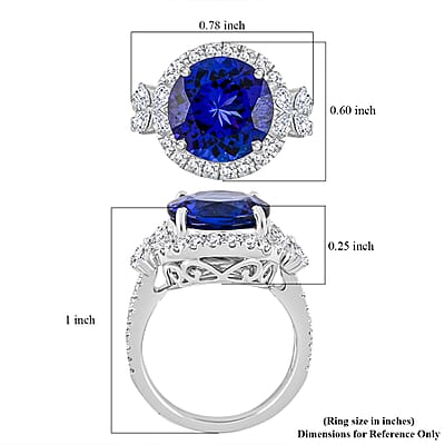 Fujimori Vault Collection Rhapsody AAAA Tanzanite, Diamond Ring in 950 Platinum 7.10 ctw (Size 10.0)