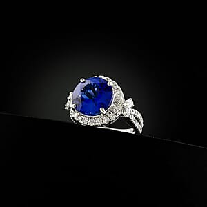 Fujimori Vault Collection Rhapsody AAAA Tanzanite, Diamond Ring in 950 Platinum 7.10 ctw (Size 5.0)