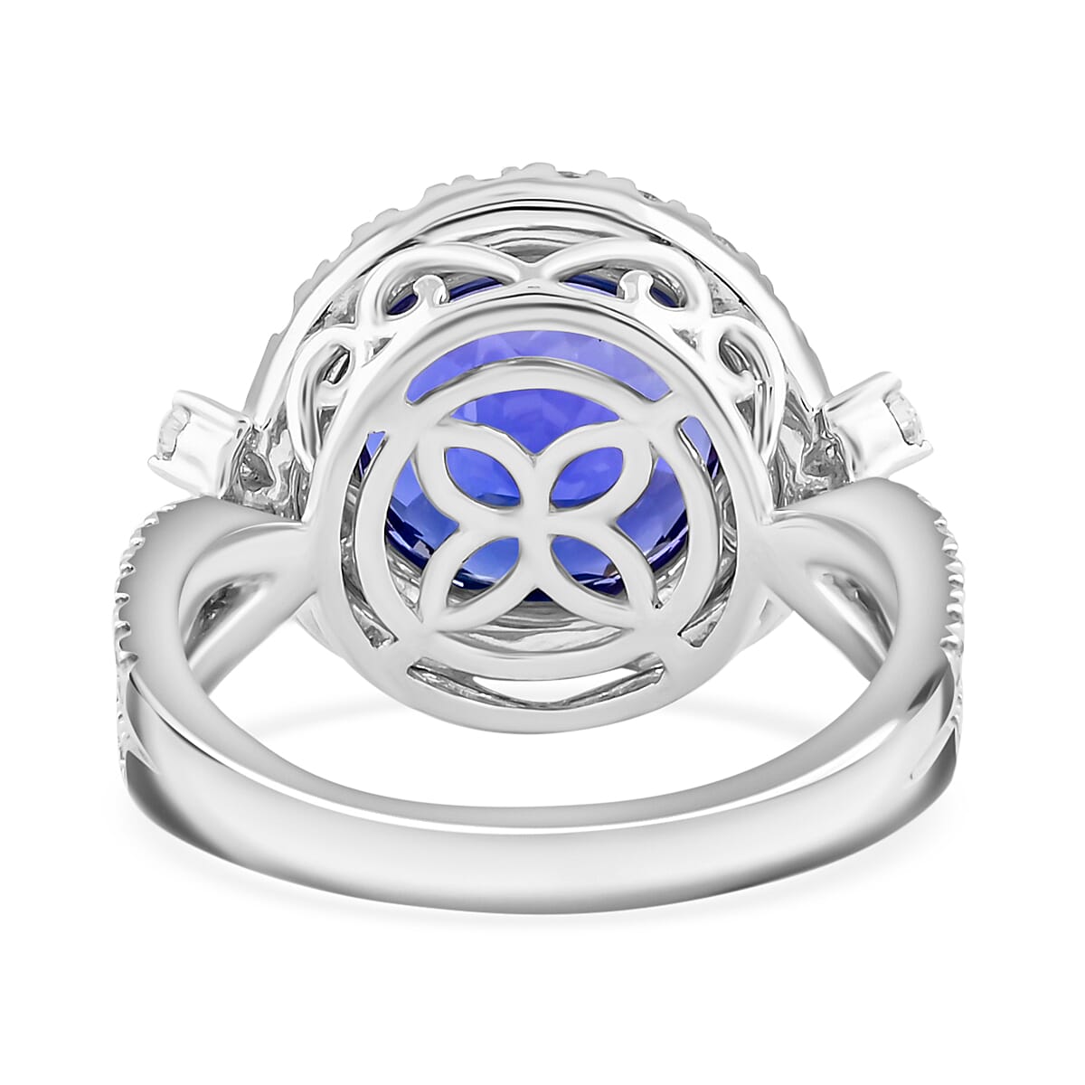 Exclusive Vault Collection Certified and Appraised Rhapsody AAAA Tanzanite and E-F VS Diamond 7.10 ctw Ring in 950 Platinum (Size 7.0) 10.25 Grams