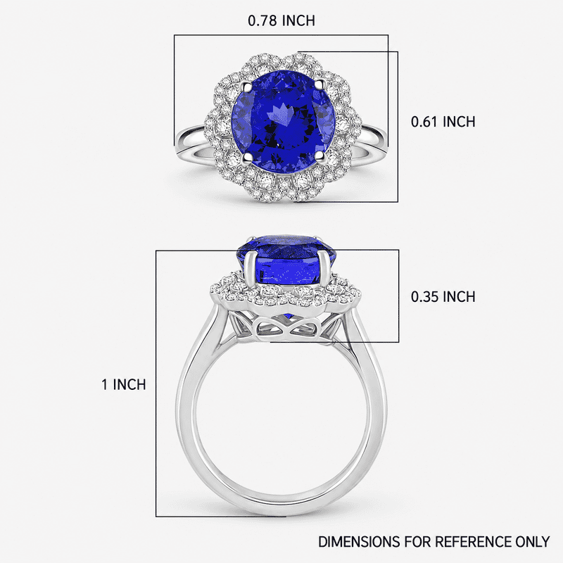 Certified and Appraised Rhapsody AAAA Tanzanite and E-F VS Diamond 4.35 ctw Ring in 950 Platinum (Size 10.0) 8.35 Grams