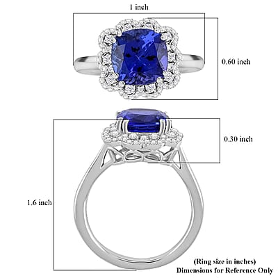 Certified and Appraised Rhapsody AAAA Tanzanite and E-F VS Diamond 4.25 ctw Ring in 950 Platinum (Size 10.0) 7.30 Grams