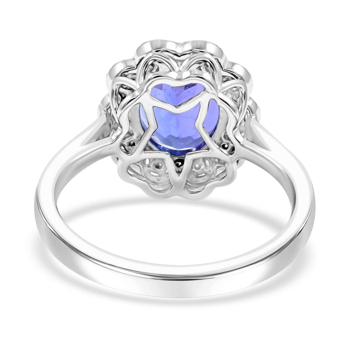 Certified and Appraised Rhapsody 950 Platinum AAAA Tanzanite, Diamond E-F VS 4.25 ctw Ring (Size 5.0) 7.38 Grams image number 3