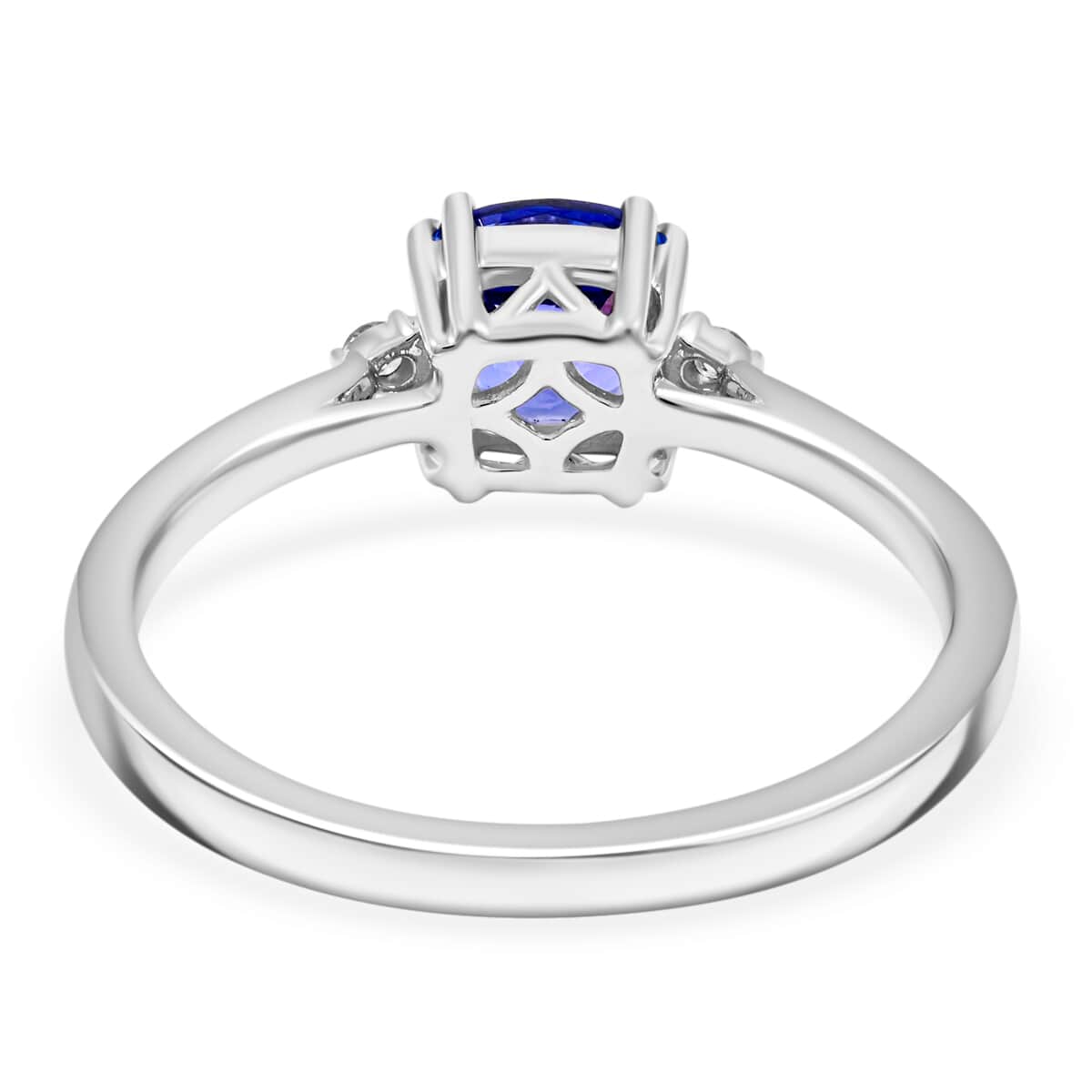 Doorbuster Certified & Appraised Luxoro AAA Tanzanite and G-H I2 Diamond 1.70 ctw Ring in 10K White Gold with Free Tanzanite Book (Size 10.0) image number 4