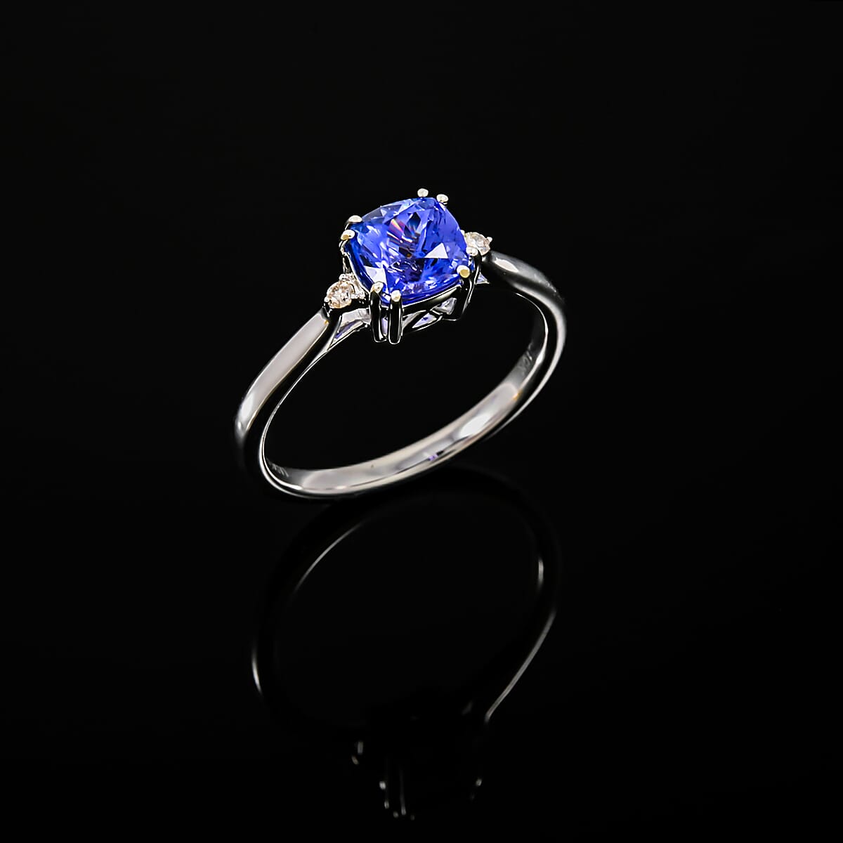 Certified & Appraised Rhapsody 10K White Gold AAA Tanzanite, Diamond (G-H, I2) Ring (Size 6.5) 1.70 ctw image number 1