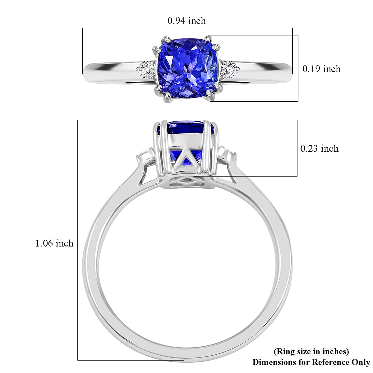 Certified & Appraised Rhapsody 10K White Gold AAA Tanzanite, Diamond (G-H, I2) Ring (Size 6.5) 1.70 ctw image number 5
